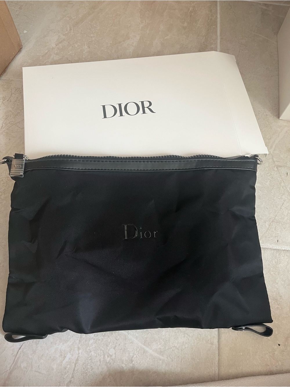 Dior Black Nylon Toiletry Pouch
